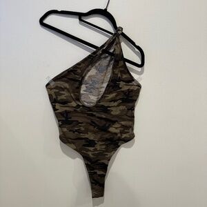 Green Camo One-Should Bodysuit